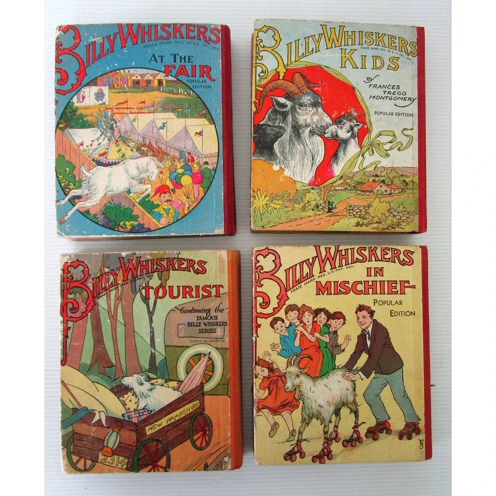 Billy Whiskers Series Lot of 4 Early Antiquarian Children's Books Goat Tourist